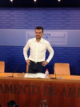 El coordinador general de IULV-CA, Antonio Maíllo, en rueda de prensa