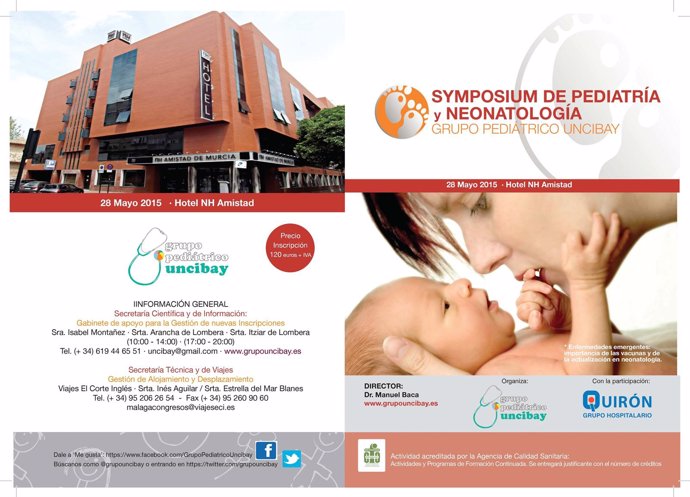 Hospital Quirón Murcia y Torrevieja Organizan el I Simposium de pediatría y neon