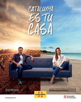 Anuncio de promoción de Catalunya con Xavi Hernández y Gemma Mengual