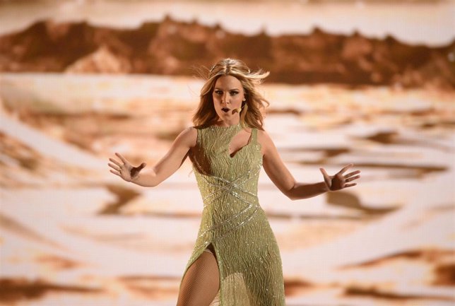 Edurne en los ensayos de Eurovision en Viena
