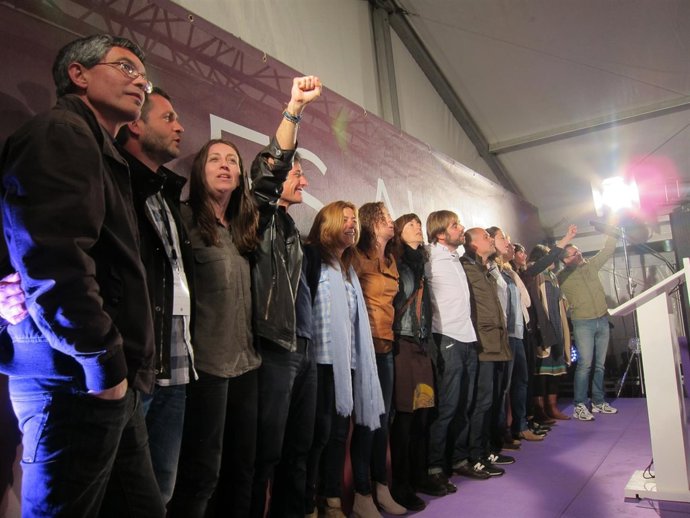 Podemos en la noche electoral.