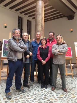 Artistas participantes en las serigrafías "Seis miradas de Zaragoza"