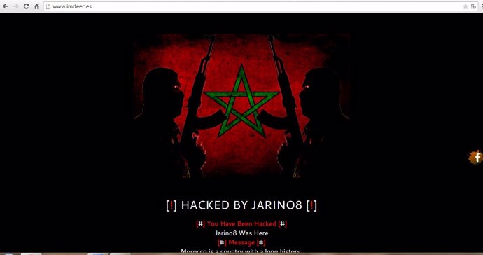 Página web del Imdeec 'hackeada'
