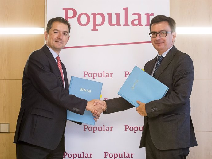 Firma del acuerdo entre Popular y el BEI
