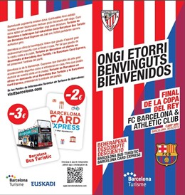 Díptico sobre información turística de Barcelona para la Copa del Rey