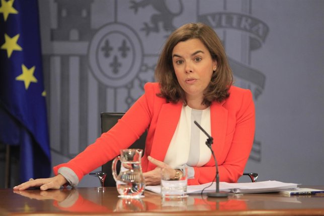 Soraya Santamaría tras el Consejo de Ministros