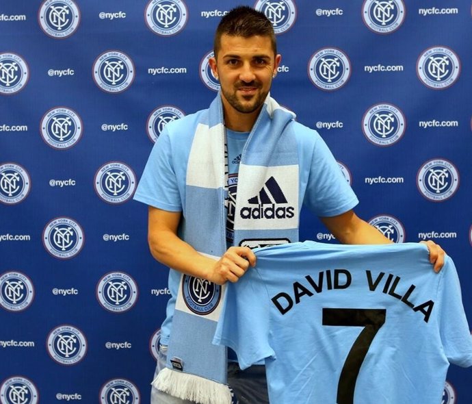 David Villa con la camiseta del New York City