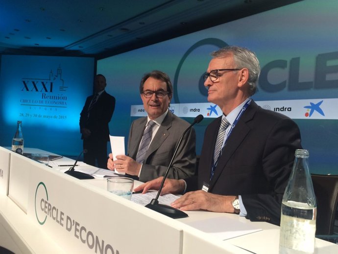 El presidente de la Generalitat, A.Mas y el del Círculo de Economía, A.Costas