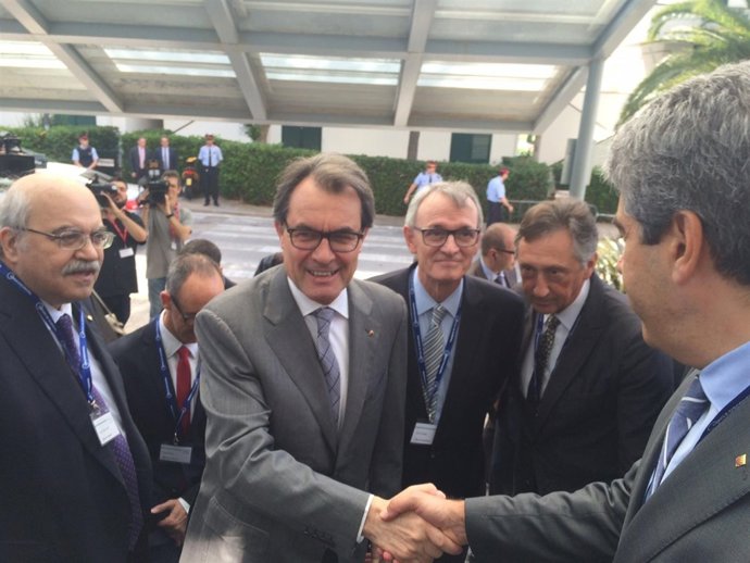 El presidente Generalitat, A. Mas  el Presidente Círculo de Economía A.Costas