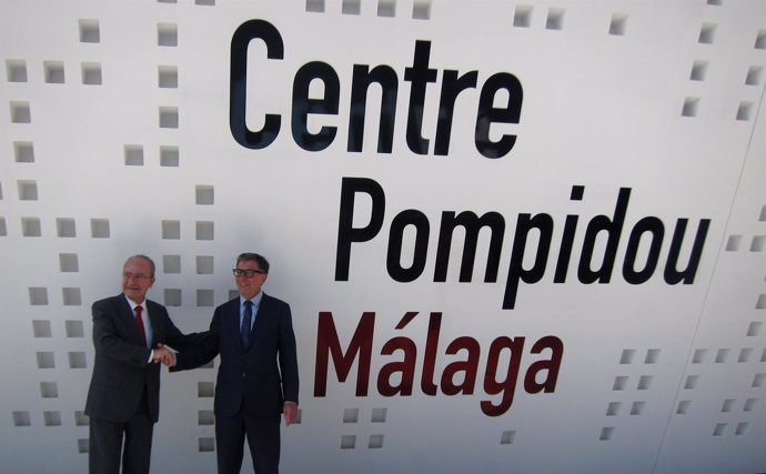 Serge Lasvignes, presidente Pompidou París, y De la Torre, alcalde de Málaga