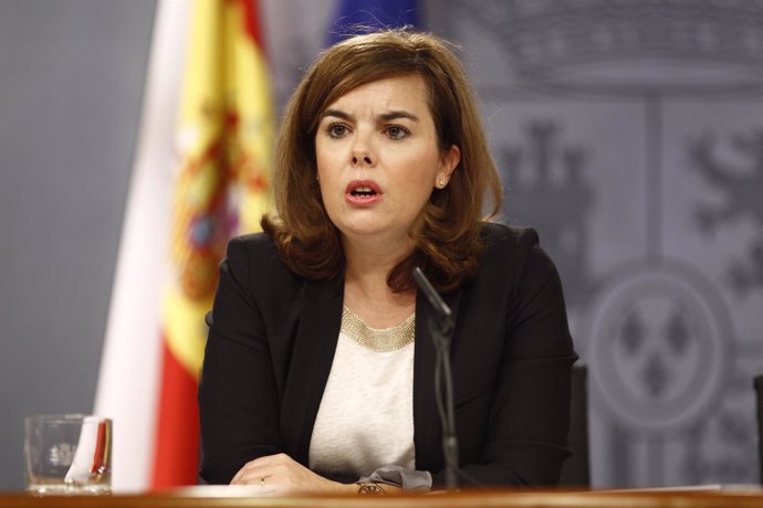 Soraya Santamaría tras el Consejo de Ministros