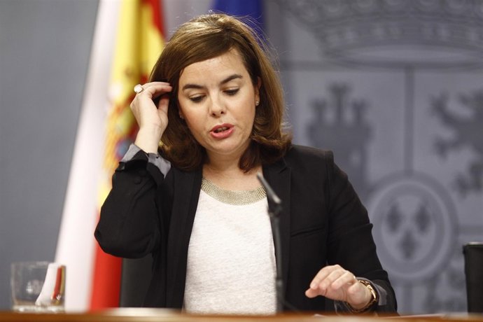Soraya Santamaría tras el Consejo de Ministros