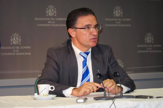 El delegado del Gobierno en la Comunitat, Serafín Castellano, en rueda de prensa
