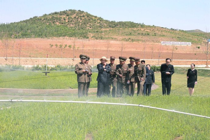 Kim Jong Un visita un campo de cultivo en Corea del Norte 