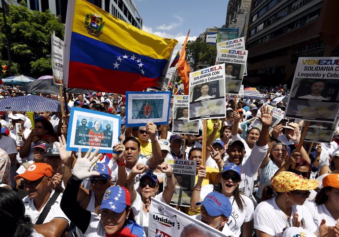 Manifestación de la oposición venezolana en Caracas