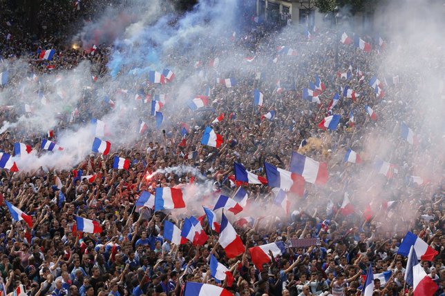 Aficionados franceses durante la copa del mundo