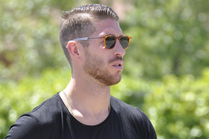 Sergio Ramos a su llegada a Las Rozas