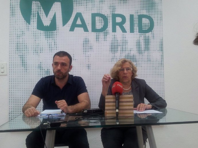 Manuela Carmena y Nacho Murgui en la presetación de 'Compromiso por Madrid'