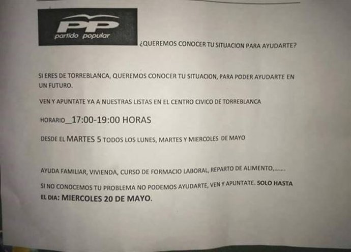 La octavilla denunciada