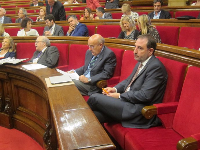 J.Ortega, A.Mas-Colell, B.Ruiz, R.Espadaler en el pleno del Parlament