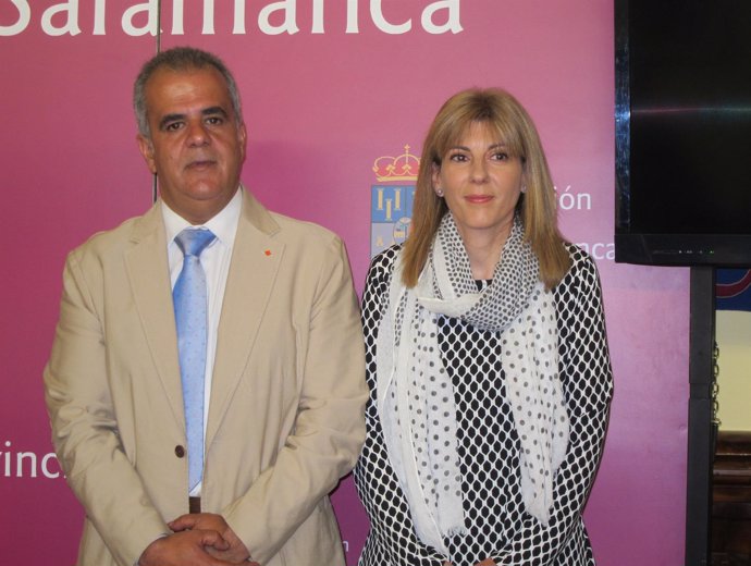 Los diputados provinciales José María Sánchez y Eva Picado en la presentación de