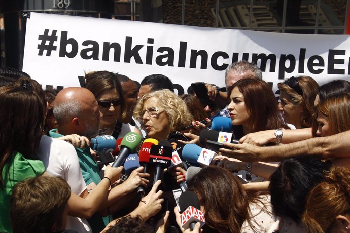 Manuel Carmena tras reunirse con el presidente de Bankia