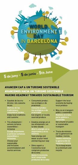 Díptico de Turismo de Barcelona por el Día Mundial del Medio Ambiente