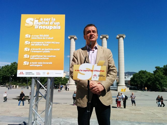 El alcaldable de ERC en Barcelona, Alfred Bosch, en Montjuïc