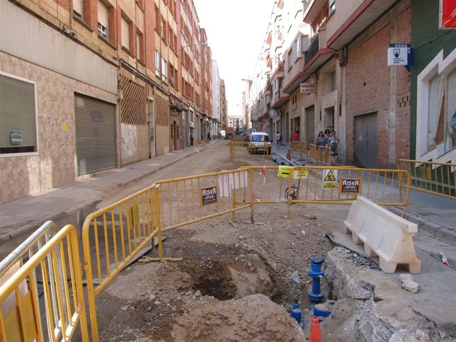 Imagen de la calle Beratúa en obras