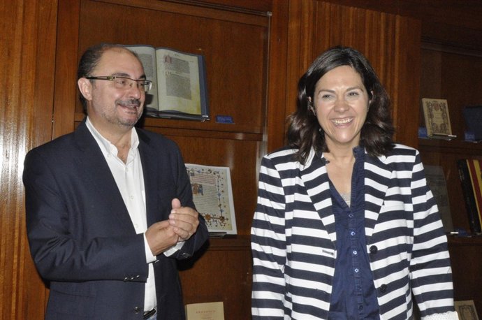 Javier Lambán y Susana Gaspar, de PSOE-Aragón y C's