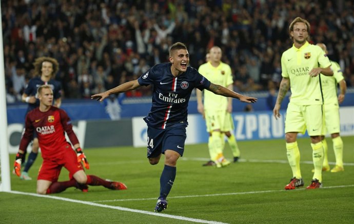 Verratti celebra el 2-1 