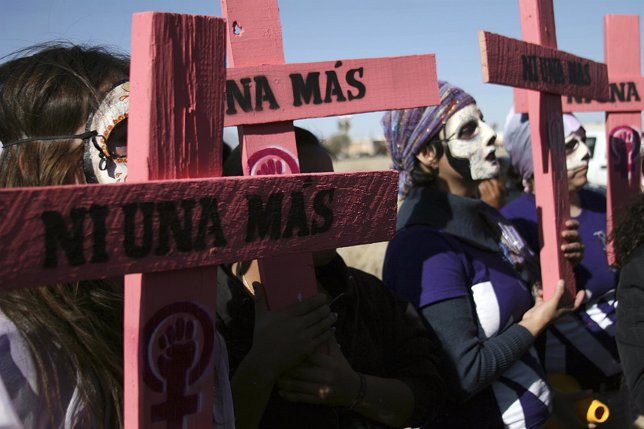 Protesta en Ciudad Juárez en contra del feminicidio