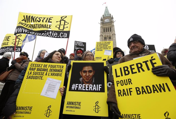 Manifestación por el bloguero saudí Raif Badawi