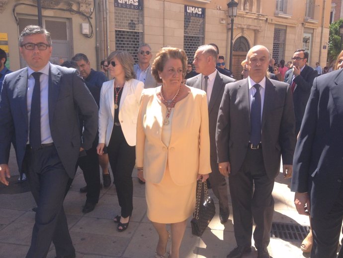 La alcaldesa en funciones, Rita Barberá, este domingo en Valencia