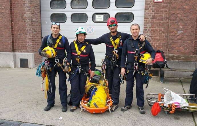 Bomberos de Málaga capital en Grimpday, Rey, Ávila, Jesús Carrasco, Sergio Pérez