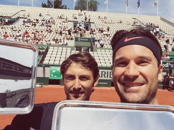 Juan Carlos Ferrero y Carlos Moyà en Roland Garros Legends