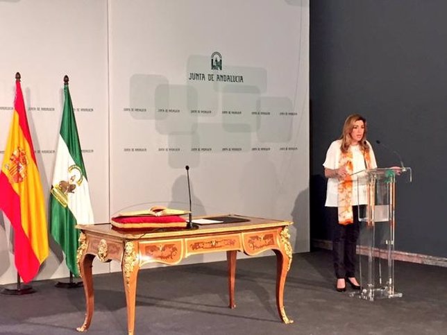 Susana Díaz, en la toma de posesión del rector de la UAL