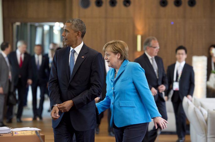 El presidente de EEUU, Barack Obama, y la canciller alemana, Angela Merkel