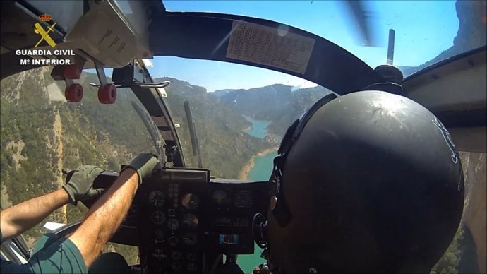 Helicóptero de la Guardia Civil de Huesca que ha intervenido en los rescates.