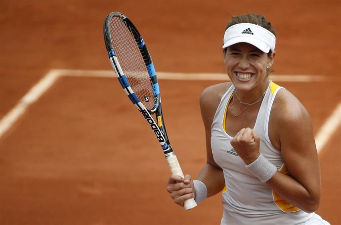 Garbiñe Muguruza celebra su victoria ante Pennetta