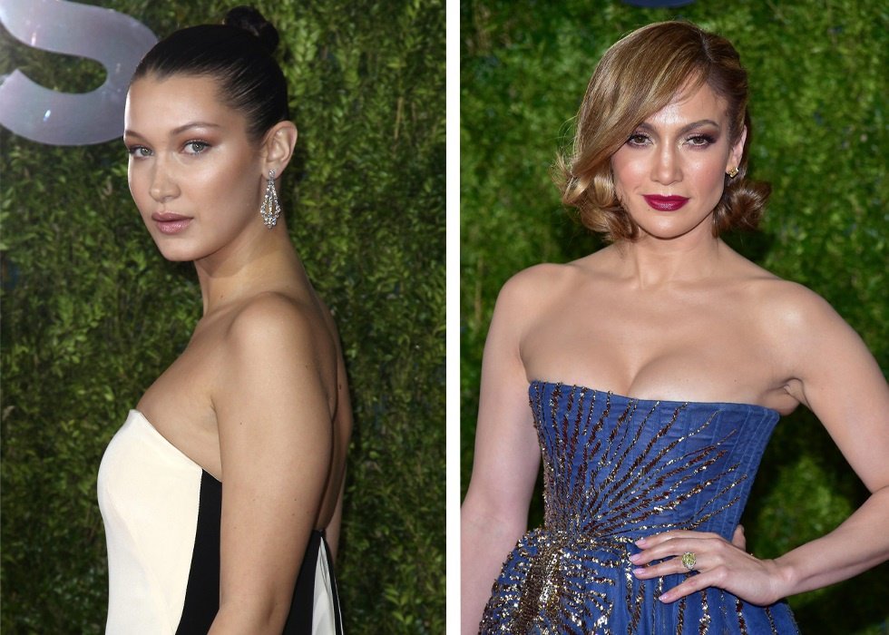 Gigi Hadid y Jennifer Lopez en los premios Tony