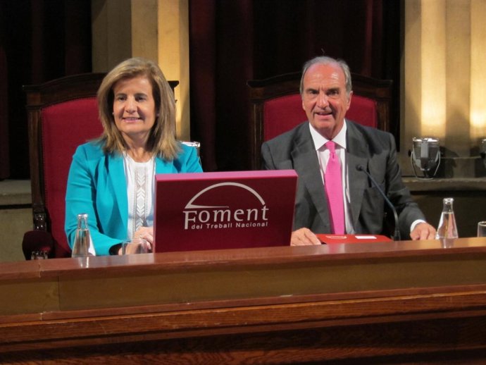 Ministra Fátima Báñez, J.Gay de Montellà (pte de Fomento del Trabajo)