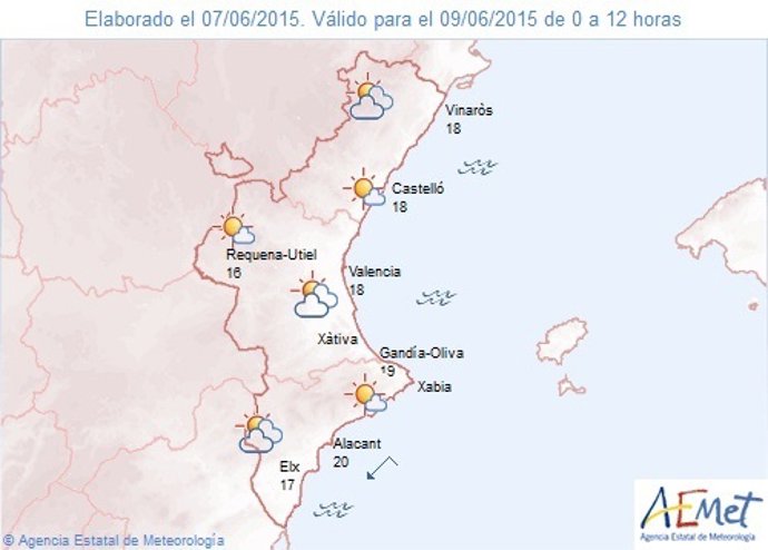 Predicción de este martes