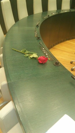 Rosa en el escaño de Zerolo