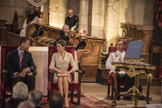 Los Reyes de España en la entrega del Premio Príncipe de Viana 2015.