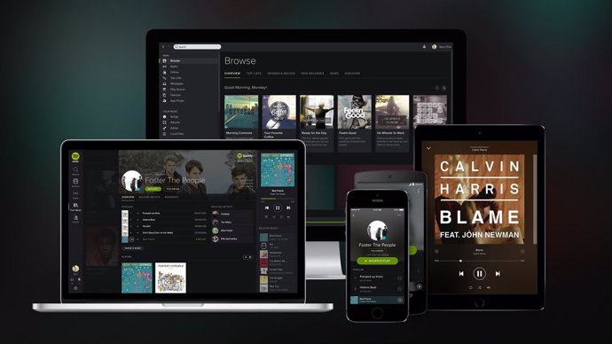 Spotify música por streaming en el ordenador, tablet, smartphone y en el móvil.