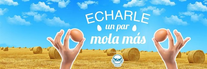 Cartel de la campaña solidaria de donación de huevos al Banco de Alimentos.