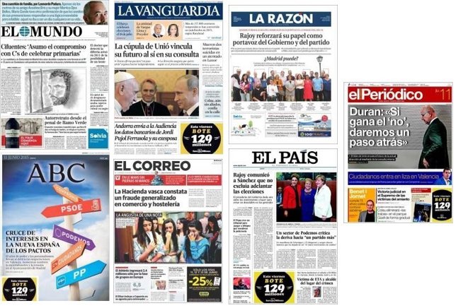 Portadas de los periódicos del 11 de junio