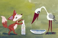 La zorra y la cigüeña. Fábulas para niños