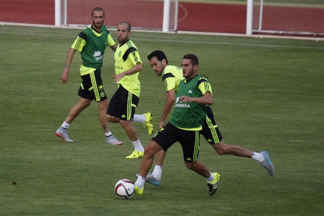Koke en el entrenamiento de la Selección Española de fútbol 